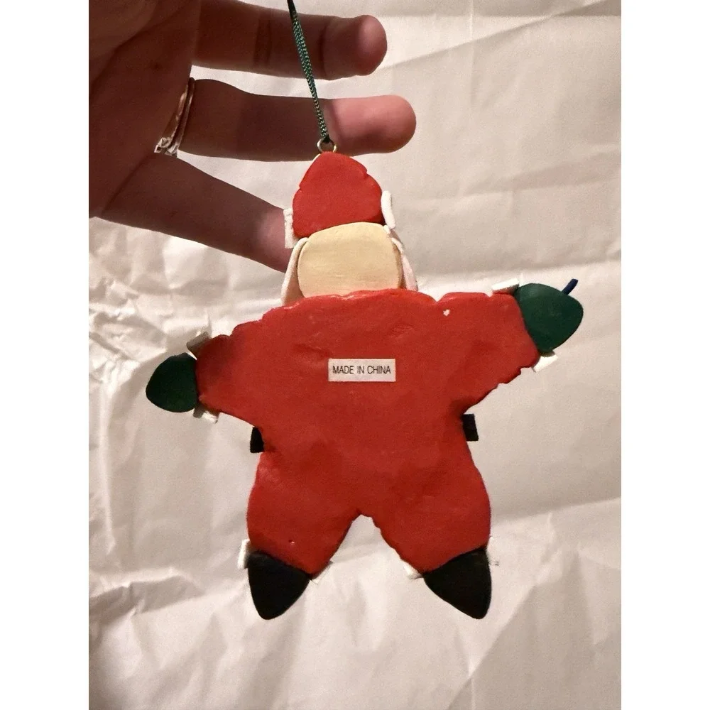 Clay Santa Ornament Vintage